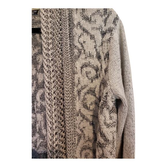 Simply Natural Peru 100% Alpaca Cardigan Sz Medium Open Front Gray Chunky Knit - Picture 3 of 13